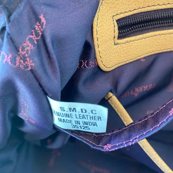 Anuschka Hand Painted Leather Leopard Wide Organizer Satchel - Picture 6 of 8